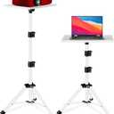 Projector Stand, 22 to 55 Inch Laptop Stand, Projector Tripod with Phone Holder, Tripod for Projector, DJ Equipment, Projector Stand for Outdoor Movies, Office, Home, Stage or Studio (White)
