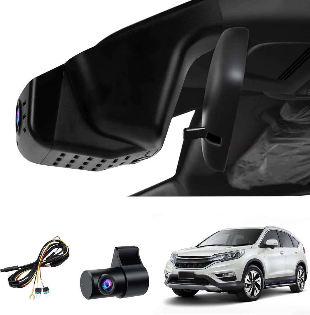 Front 4K +Rear 1080P Dash Cam for Honda CRV 2023 2024 2025 2026 Sport Touring EX EX-L Hybrid (Gen6), Dual Dashcam for CR-V, OEM Look, WiFi & APP, G-Sensor, Parking Monitor, 128GB Card-Black