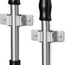 Self Adhesive Broom and Mop Holder Wall Mounted  SUS304 Stainless Steel 2-Slot Organizer with Anti-Slip Rubber Grips, 25lb Load, Adjustable for 0.61.4" Handles, Garage Kitchen Bathroom Use, 2 Pack