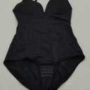 LODAY Shapewear Bodysuits for Women Deep V Neck Body Suit with Built in Bra (Large, Black)