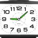 DTKID Large Alarm Clock for Bedside, Silent Non-Ticking Analog Clock with Night Light, Battery Powered, Gradually Increasing Alarm for Heavy Sleepers, Seniors