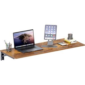 Need Fold Wall Mounted Table Folding Workbench Length 47.2" Width 20" Perfect Addition to Garage & Shed/Home Office/Laundry Room/Home Bar/Kitchen & Dining Room Rustic Brown AC15-12050FG-ND