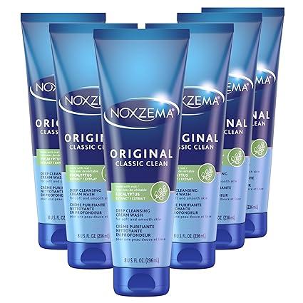 Noxzema Original Classic Clean Face Wash, Deep Cleansing Cream for Fresh, Healthy-Looking Skin, Hydrating Formula Removes Dirt, Oil & Makeup, Dermatologist Tested, 8 oz (6 Pack)