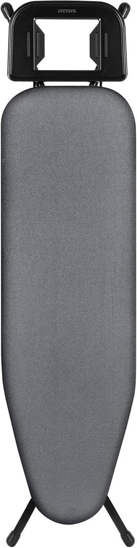 Classic Ironing Board 43" X 13" W/with Iron Rest | Full Metal Construction| Height Adjustable | Heat & Scorch Resistant Fabric | Anti-Skid Feet | Easy to Fold (Dark Grey)