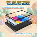 DJ&RPPQ Kids Case for iPad A16 11th Generation 2025/iPad 10th Generation 2022 with Screen Protector, Shockproof Handle Stand Cover with Pencil Holder iPad 11th/10th Generation Case for Kids,Black