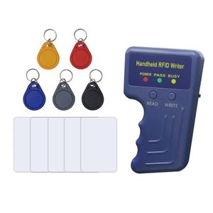 Handheld 125khz RFID Reader Writer,AWID and HID Copier with 5 T5577 Keyfobs & 5 White Cards