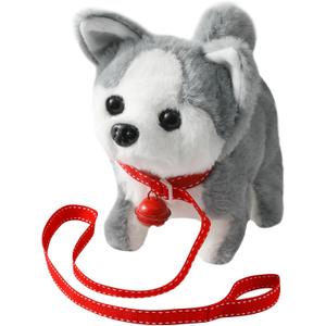 Plush Husky Toy Puppy Electronic Interactive Dog - Walking, Barking, Tail Wagging, Stretching Companion Animal for Kids Toddlers (Husky Dog)