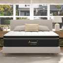 Queen Mattress 14 Inch, Hybrid Mattress Queen Size in a Box, Pressure Relief Gel Memory Foam and Motion Isolation Pocket Springs, CertiPUR-US, Medium Firm