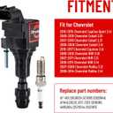 Pindex 4 Pack UF491 Ignition Coil Pack 12578224 and Spark Plugs XP5263 Coil Pack Kits Compatible with Chevy Equinox 10-17 Malibu 08-14 GMC Terrain 10-17 Buick Verano 12-17 2.0L 2.2L 2.4L L4