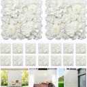 3D Flower Wall Panel 16pcs Artificial Floral Background-White