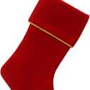 Etistta Classic 20 inch Velvet Christmas Stockings, Christmas Decor Soft Velvet Stockings for Christmas Fireplace Decorations (Red)