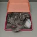 Ms Taj 11 Inch Short Wavy Hair Topper for Women with Thinning Hair, Natural Synthetic Lightweight & Breathable Hairpiece for Women with 6.5"x6.5" Base, Instantly Adds Volume and CoverageSilver Grey