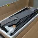 Pamray 39 Inch Computer Desk with Monitor Stand Small Home Office Desks with Non-Woven Storage Drawer for Bedroom Study Table Writing and Work Desk Black