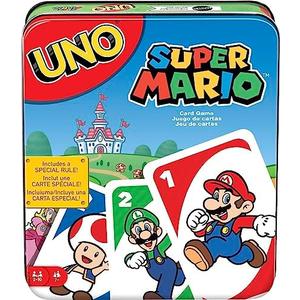 Mattel Games UNO Super Mario Card Game Animated Character Themed Collector Deck 112 Cards with Character Images, Gift for Kids Ages 7 Years Old & Up