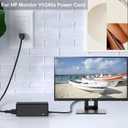 Replacment for HP Monitor VH240A Power Cord 19V Compatible with HP 27" 25" 23.8" 23" 21.5" 31.5" 1KL30AA#ABA 1KL30AA#ABB Full HD FHD IPS LCD Backlight Monitor Power Supply