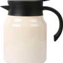 1L Capacity Small Thermal Coffee Carafe Pot Stainless Steel, Double Wall Vacuum Insulated, 12+ Hours Hot & Cold Retention for Coffee Tea Beverage 34oz, White