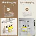 DELLAN Hanging Shower Organizer, Shower Rack with Hooks Over the Door, Bathroom Caddy and Basket (11"D x 4.7"W x 3.9"H)
