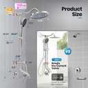 Rainshower Head with Handheld Spray, Retrofit Shower System with Solid Brass Connecter, High Pressure Shower Head with Adjustable Holder& Tub Spout, 60" Stainless Steel Hose, Brushed Nickel