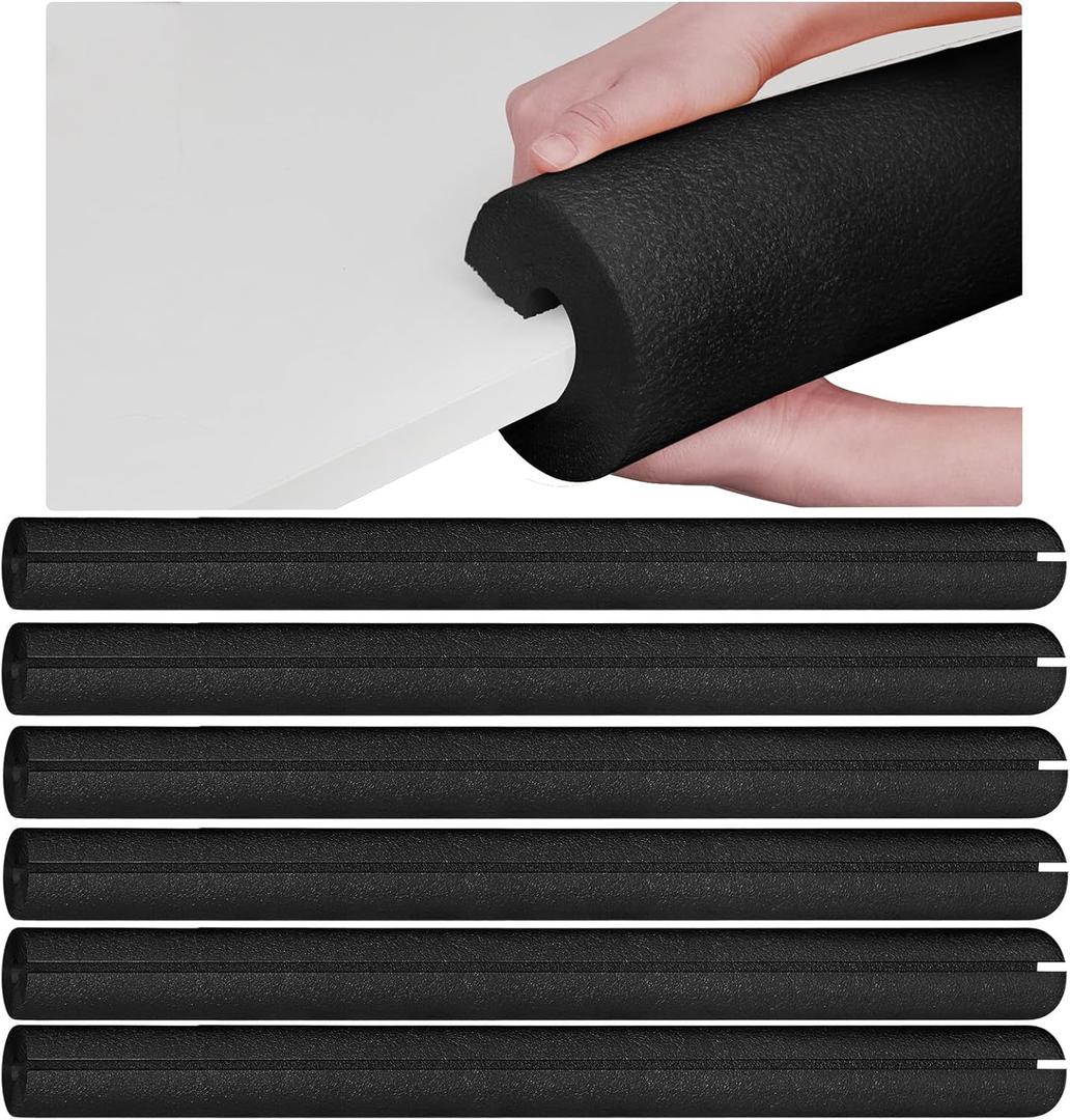 Hanaive Black 6 Pcs 40 x 3. 5 x 1 Inch Jumbo Pool Noodles Pipe Insulation Foam Tube Pre Slit Clamp Foam Noodles for Padding Large Tube for Swimming Floating Craft Projects Padding Bumper