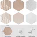 10 Pack Hexagon Cork Board Tiles Alternative, 12'' Fully Self-Adhesive Modern Felt Bulletin for Wall Decor, Frameless Pin Board for Office, Renter-Friendly Decorative Hexagon Corkboard with 30 Pins