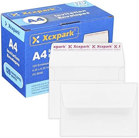 Xxcxpark 120 Qty Printable A4 Invitation Envelopes 4.25 x 6.25 Cards, Self Seal 120GSM white Paper Envelopes for Invitations, Papers, Photos, Documents, Wedding, Baby Shower, Easy to Seal and Peel