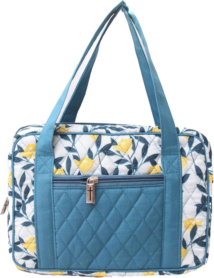 DIWI Quilted Bible Cover Extra Large Sizes 11.25 X 8.25 X 2.75 Inches Bible Tote Good Book Case (XL, C2 Hope of Desert)