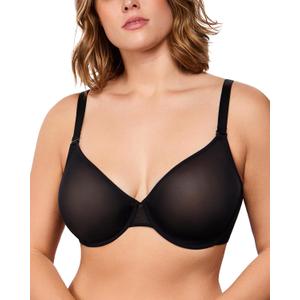 HSIA Minimizer Bras for Women Seraphina Full Coverage Underwire Unlined Mesh Plus Size Convertible Bra for Big Busted Solid, Black, 36DDD