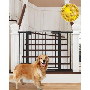 Cumbor 29.7-46" Baby Gate for Stairs, Mom's Choice Awards Winner-Auto Close Dog Gate for The House, Easy Install Pressure Mounted Pet Gates for Doorways, Dog Accessories Indoor for Kitchen, Black (29.7-46"W x 30.5"H, Black)