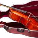 Crossrock ABS Cello Case for 4/4 & 3/4 Size | Wine Red Velvet Interior, Molded Hardshell with Wheels, Lock, Dual Bow Holders & Backpack Straps-Dark Red (CRA862CEFDR)