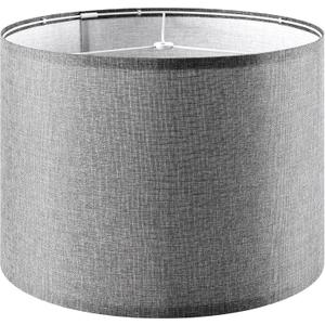 Gray Large Drum Lamp Shades for Floor Lamps Table Lamp Farmhouse Lamp Shade 16" Top x 16" Bottom x 12" High (Spider) Medium Lampshade - Lampshades Replacement By GO&SO (Grey)