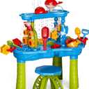 Lucky Doug Kids Sand Water Table for Toddlers, 3-Tier Sand and Water Play Table Toys for Toddlers Kids, Kids Beach Play Set, 3 4 5 6 7 Years Old Boys Girls Outdoor Toys