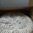 5 Lights Bohemia Wood Beaded Chandelier Farmhouse Antique Rustic Pendant Light for Bedroom Kitchen Island Dining Living Room, White, Dia 22 Inch