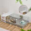 Guinea Pig Cages with Lid & Corrugated Liner 10ft CNC Small Animal Playpen Indoor Rabbit Bunny Cage Large Critter Loft Habitat Hedgehog Pet Hutch 55x28x14inch
