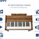 ZIPPY Kids Piano Keyboard, 37 Keys Digital Piano for Kids, Touch Sensitive Control Panel, Built-in Songs, Volume Adjustable, Music Educational Instrument, Wood Piano for 3+ Girls and Boys(Walnut Plus), 12.6 x 22.4 x 18.1 inches