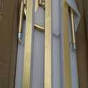 Gold LED Chandelier, 3-Lights Modern Semi Flush Mount Ceiling Lighting Fixture for Kitchen Dining Room Foyer Entry Bedroom, 23.82 24W