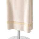 Gypie T-Shape Hand Towel Holder Stand with Heavy Marble Base, Stainless Steel Bathroom Countertop Towel Rack for Bathroom Kitchen, Brushed Nickel