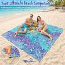 Aroveea Beach Blanket Waterproof Sandproof 1-7 Adult Oversized 78 '' 81 '' Lightweight Durable Compact Sand Free Beach Mat for Travel Camping Hiking Picnic Blanket Extra Large