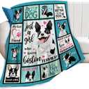 SweetFox Just A Girl Who Loves Boston Terrier Blanket, Funny Dog Decor Throw Blanket Gifts for Girls Boys Lover Super Warm Soft Plush Fleece Flannel Bedding Blankets for Kids Adults Men Women 50"X40"