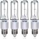 GMY JDE11 120V 100W T4 Mini Candelabra Base 1600lm 2800K Clear Dimmable JD E11 Halogen Light Bulbs 4Pack