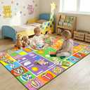 IWRJFQWR Kid Rug 6 x 9 Feet, ABC Rugs for Kids Playroom Educational Learn Alphabet Rug for Classroom Preschool Bedroom Living Room Room Decor Mat