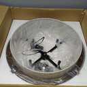 22" Bronze Drum Chandeliers for Dining Room with Off-White Fabric Shade