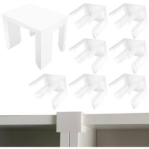 8 Pcs White Bookcase Connector Compatible with IKEA Billy Bookshelf, for Keeping The Bookshelf Tidy, Bookshelf Aligner Shelf Straightener, Bookshelf Top Aligner, Bookshelf Alignment Clip
