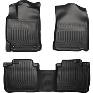 Husky Liners Weatherbeater Floor Mats | Fits 2012-2017 Toyota Camry | Front & 2nd Row, 3-pc Black - 98901