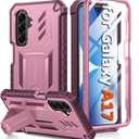 FNTCASE for Galaxy A17-5G Phone Case: for Samsung Galaxy A17 with [Built-in Screen Protector & Kickstand] [Military-Grade Drop Protection] Heavy Duty Protective Shockproof Cell Phone Cover (Rose Pink)