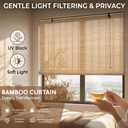 Bamboo Shades for Outdoor Patio, Custom Bamboo Blinds for Indoor Windows, Natural Woven Wood Window Blinds, Light-Filtering & Privacy Protection Roll Up Shades,Easy to Install