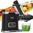 Aeitto Masticating Juicer with 3.6" Wide Chute, 2-Speed Modes & Reverse Function, Juicer Machines with Brush Easy to Clean for Fruit and Vegetable, Black