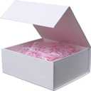Rsgift White Gift Box with Lids,9.7x7.2x3.3 Inch Gift Boxes for Presents,Magnetic Closure boxes for Wedding,Birthday,Graduation Packaging