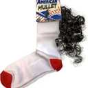 Gears Out American Mullet Socks Funny Mullet Gags Novelty Rockabilly Funny Socks for Men Weird Athletic Socks with Fake Hair Party in the Back Unisex Stocking Stuffers