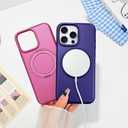 ankofave Magnetic for iPhone 16 Pro Max Phone Case with 360 Spin Stand, Matte Luxury Metallic Luster, 3.0 mm Thick Protection Hard PC Scratch-Resistant Case for iPhone 16 Pro Max 6.9", Purple