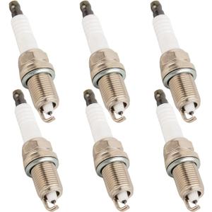 KAX PZFR5F11 Pack of 6 Spark Plugs, Replacement for Accord, Patriot, Compass, Journey, Civic, Elantra, Odyssey, Avenger, Dakota, Pilot, Caliber, OE Spark Plugs(SPP014) (White Silver)